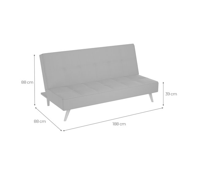 Sofá Cama Clic Clac Tipo Libro de 3 Plazas modelo Berlin Azul