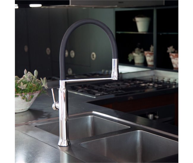 Grifo de Fregadero de Cocina Monomando con Caño Extraíble Cromo
