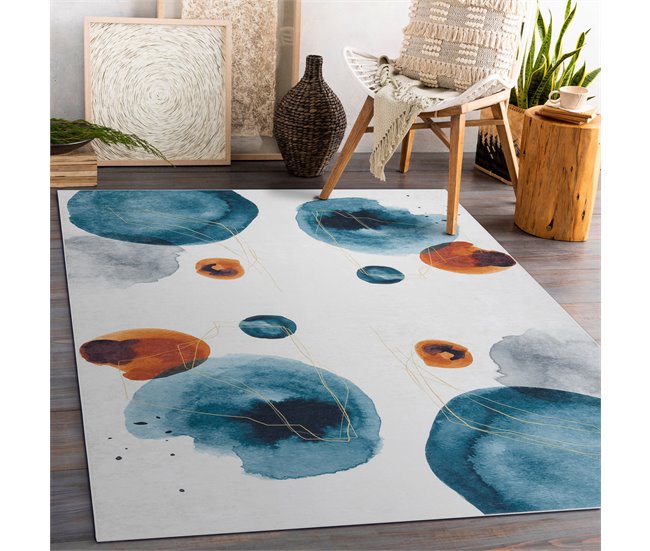 Alfombra lavable ANDRE 1112 Abstracción 160x220 Blanco