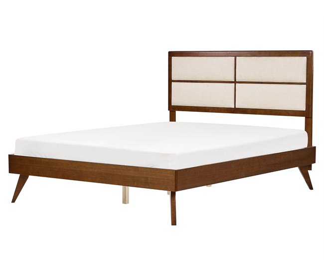 Beliani Cama MDF POISSY 167x202 Madera Oscura