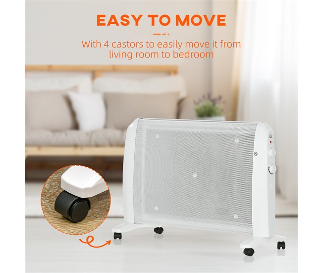 Calefactor Eléctrico HOMCOM 820-296V90WT Blanco