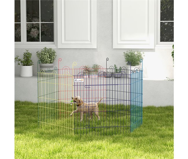 Parque para Mascotas Metal PawHut Multicolor