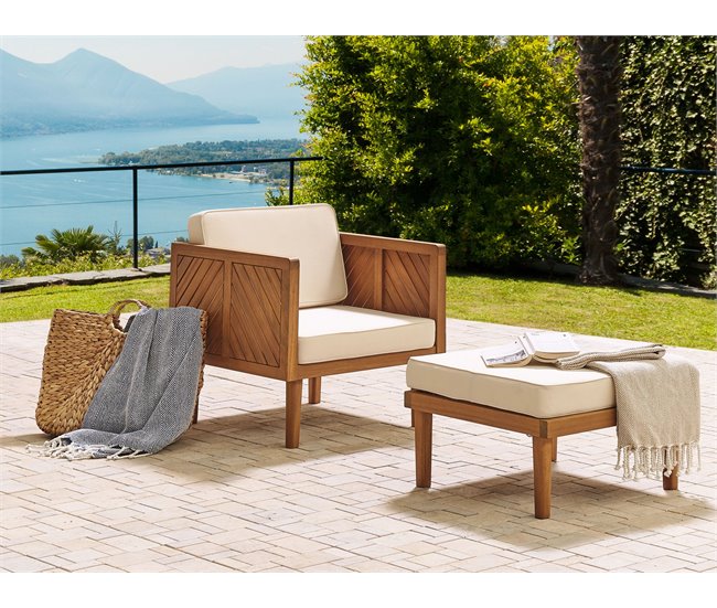 Beliani Silla de jardín BARATTI Beige