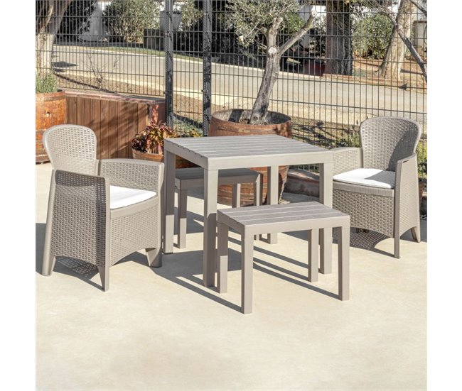 Banqueta de exterior Nailu 39x60 Marron