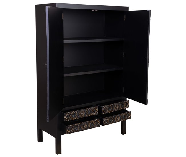 Armario de madera de 4 cajones y 2 puertas Blanco
