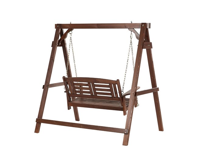 Beliani Columpio NERITO Madera Oscura