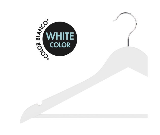Max Home Pack 10 perchas de madera Blanco