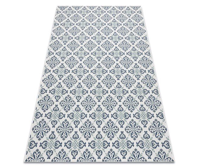 Alfombra de cuerda sisal COLOR Flores 80x150 Gris