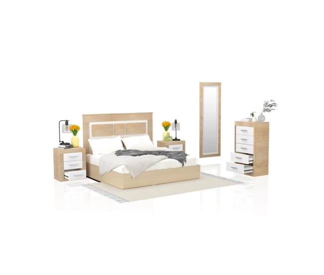 Dormitorio Kira 5C 160x3 Blanco