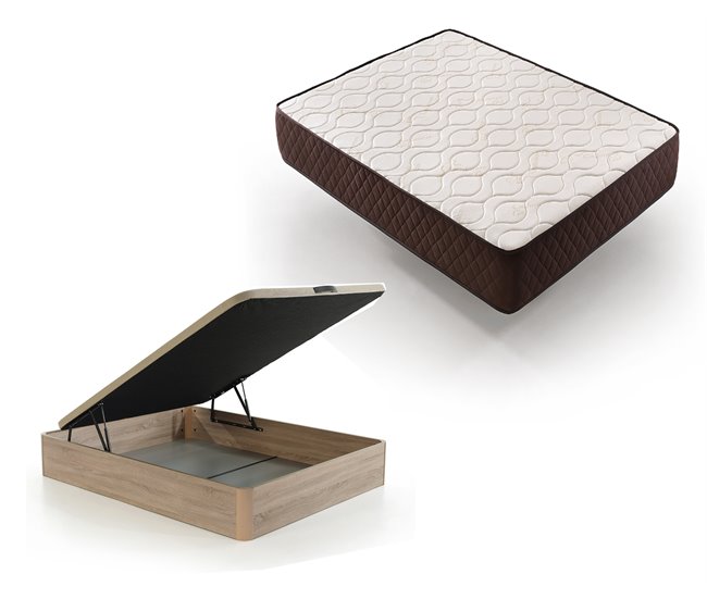 Pack Colchon + Canape Abatible Descansin | Gran Almacenaje 