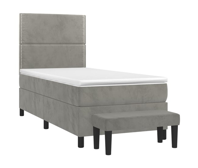 Cama box spring 100x200 Azul