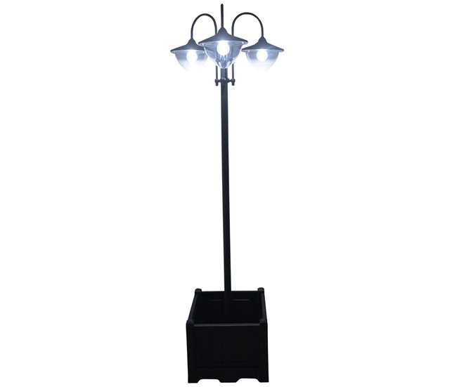 Farol de Jardín PP, ABS, Acero Inoxidable, Aleación de Aluminio Negro