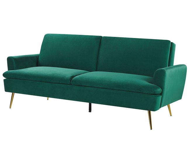 Beliani Sofá cama Terciopelo VETTRE Amarillo