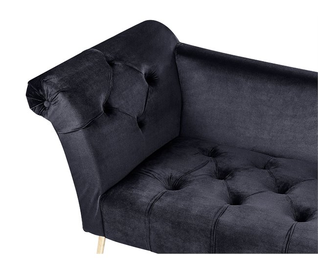 Beliani Chaise longue Terciopelo NANTILLY Negro