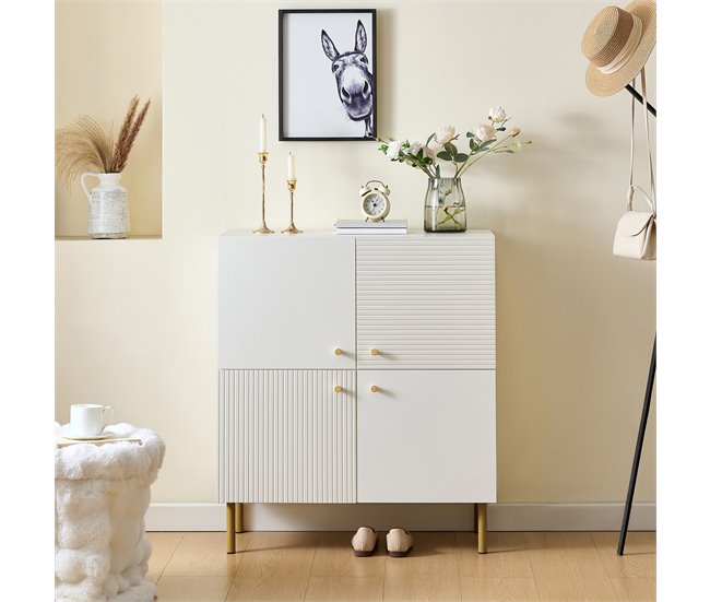 Aparador con 4 puertas Blanco