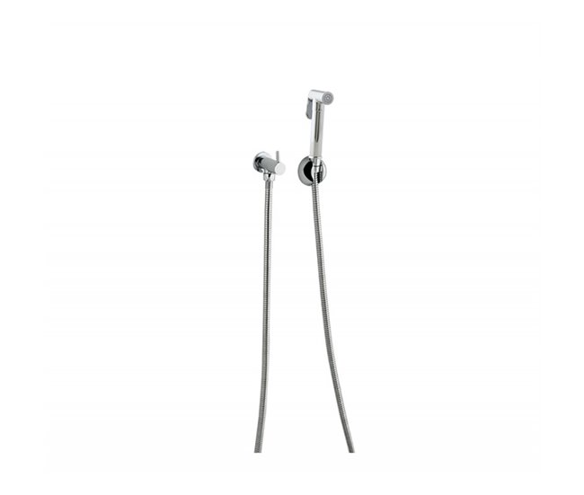 Grifo de Bidé con Llave de Paso 1 Agua con Accesorios Cromo