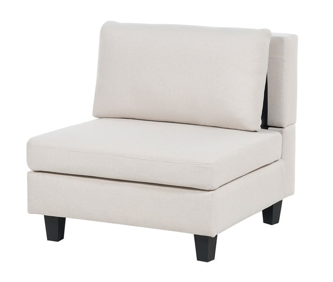 Beliani Sofá con reposapiés Poliéster UNSTAD Beige