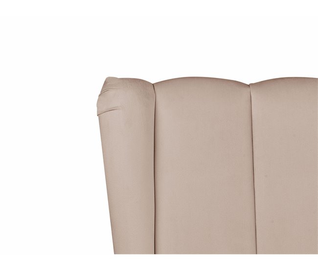 Beliani Cama con somier Terciopelo MIRIBEL 207x218 Beige