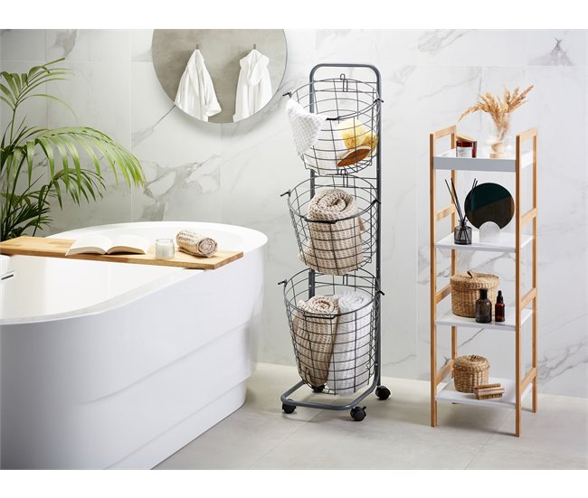 Beliani Estante de baño pequeño AYAPAL Gris