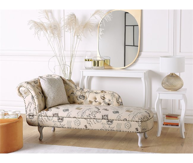 Beliani Chaise longue izquierdo Poliéster NIMES Beige