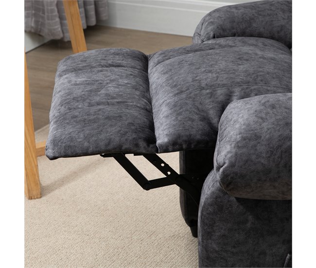 Sillón Relax Reclinable Poliéster, Espuma, Metal HOMCOM Negro