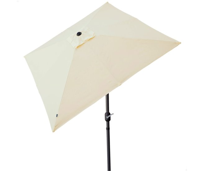 Sombrilla para jardín cuadrada 300x300 cm inclinable Aktive Crema