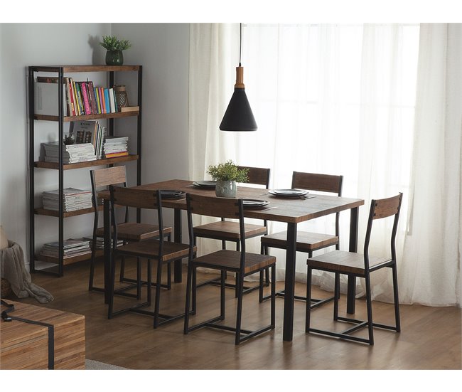 Beliani Mesa de comedor LAREDO 90x150 Negro