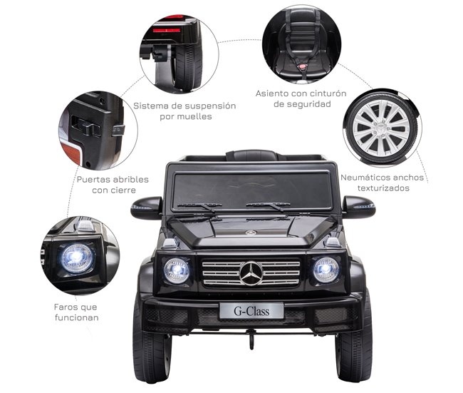 Coche Eléctrico Infantil PP, Metal HOMCOM Negro