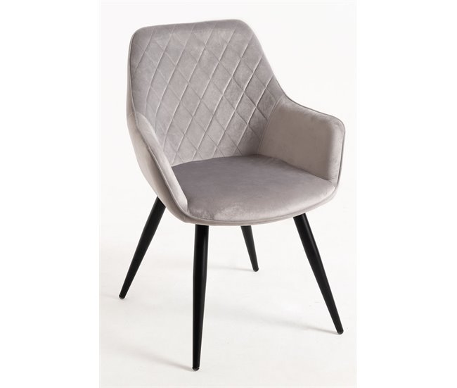 Silla Kres Terciopelo Gris