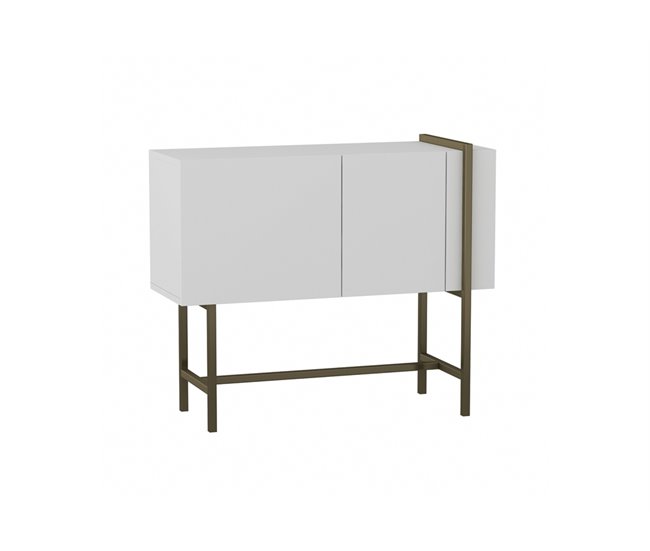 Consola EUFORIA color blanco con patas metálicas doradas Blanco