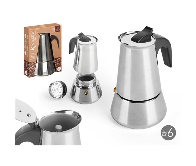 Cafetera Italiana Plateado