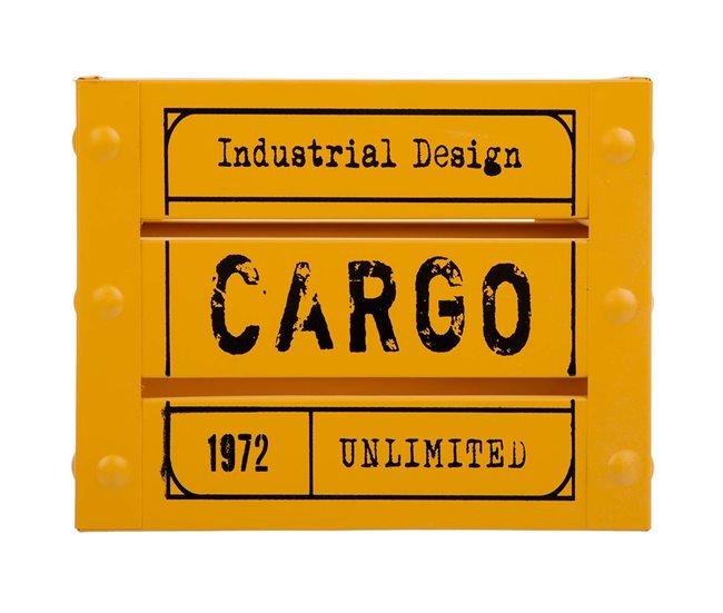 Cesto cuadrado de metal impreso Amarillo