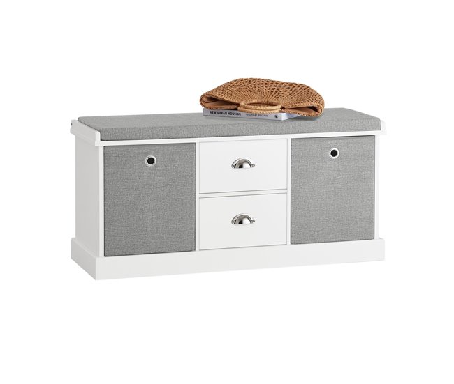 Banco Zapatero con 2 cajones y 2 cestas FSR66-HG SoBuy Gris