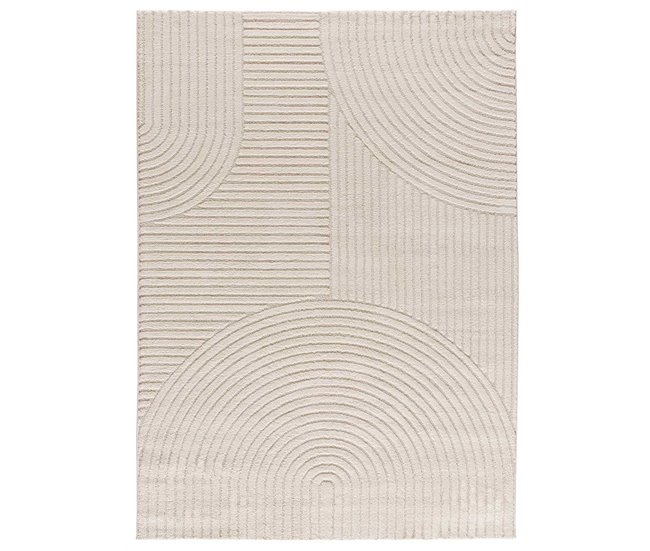 Alfombra con relieve y diseño geométrico VERONA - ATTICGO 120x170 Crema