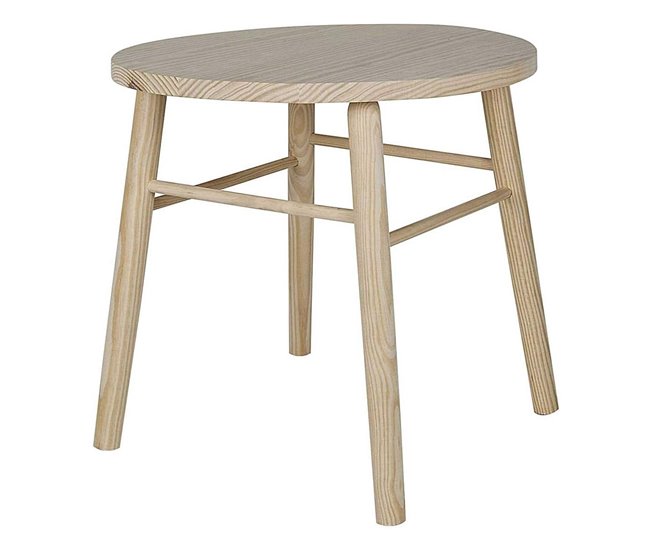 WELL HOME - Conjunto infantil (Mesa + 2 taburetes) en madera de pino Marron