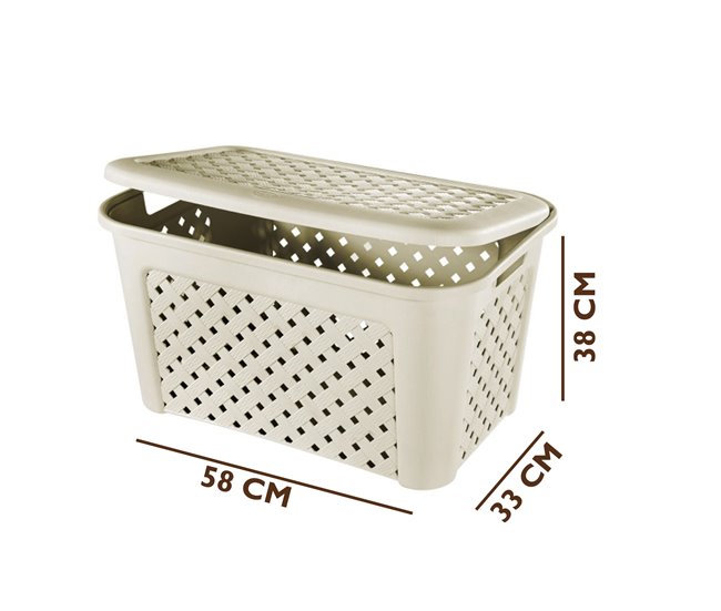 Cesto para ropa Crema