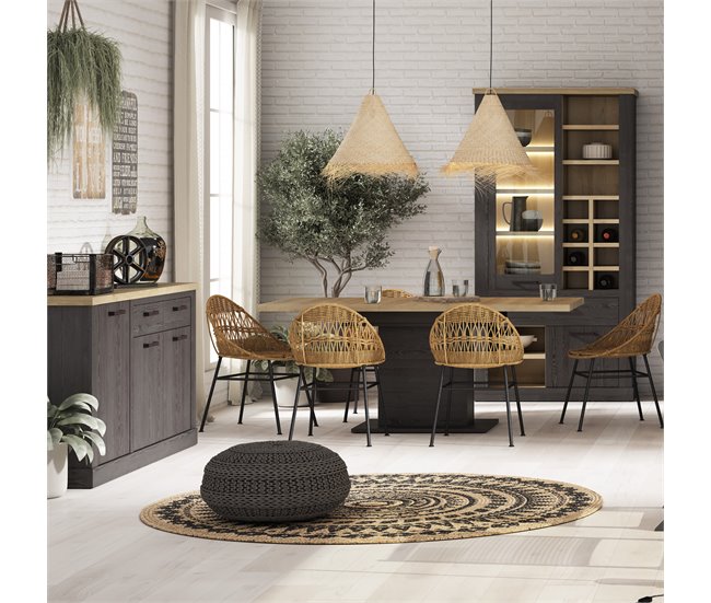 Mesa de comedor extensible roble VERONA Roble