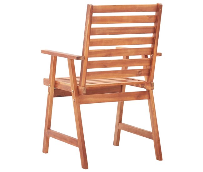 2 Sillas de comedor para jardín de madera con cojines Antracita