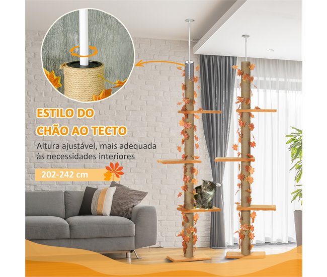 Árbol para Gatos Aglomerado de Madera Naranja