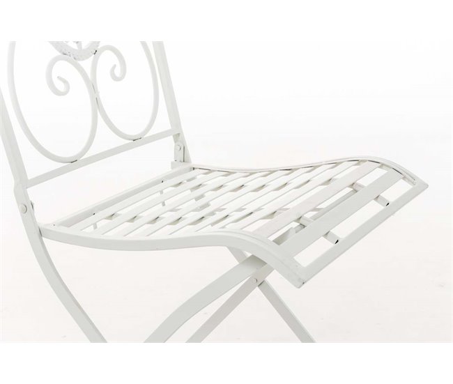Conjunto de Mesa & 2 Sillas Plegables Aldeano Blanco