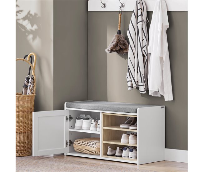 Banco Zapatero con 1 Puerta SoBuy FSR109-WN 80 Blanco