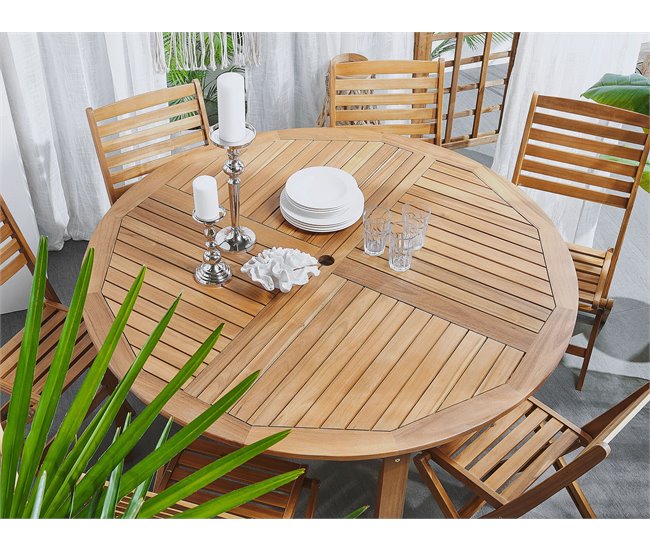 Beliani Conjunto de comedor TOLVE Marron
