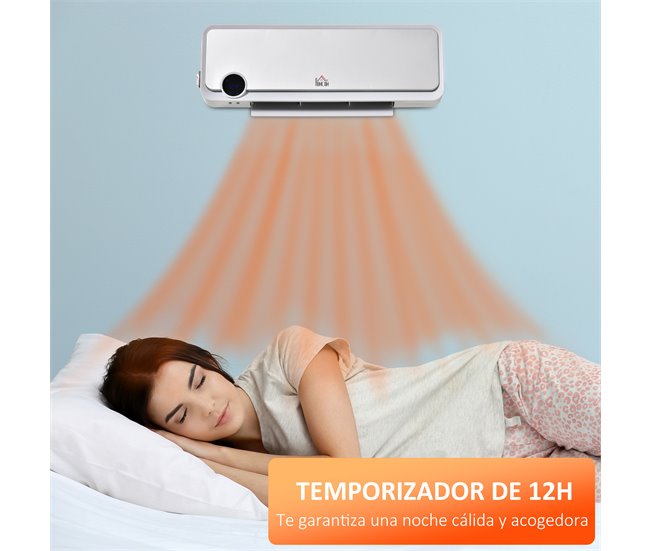 Calefactor Cerámico de Pared PP, PA HOMCOM, hogar - climatización Multicolor