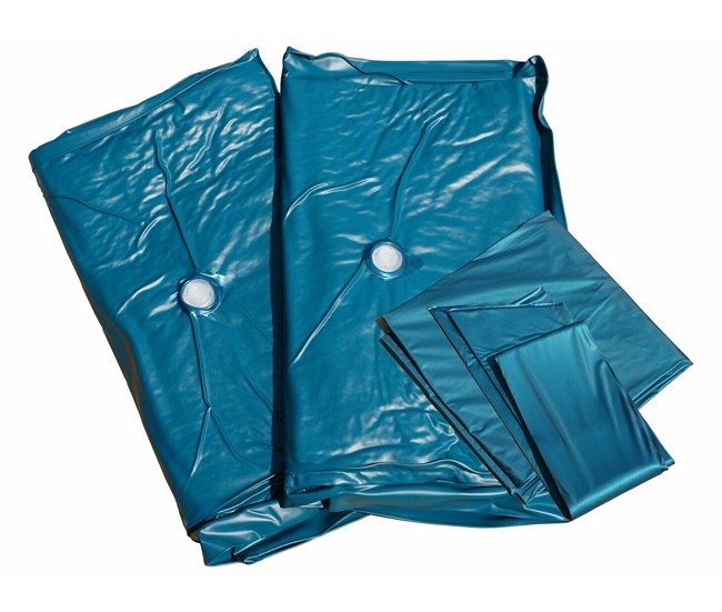 Beliani Cama de agua Piel NANTES 188x237 Gris Claro