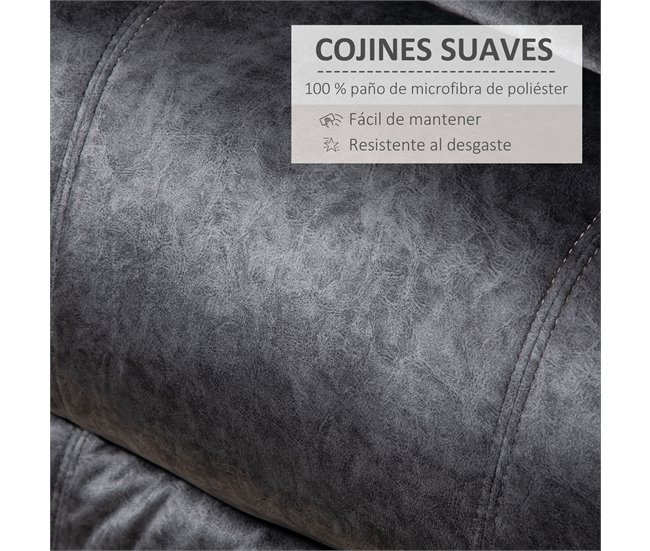 Sillón Relax Reclinable Poliéster, Espuma, Metal HOMCOM Negro