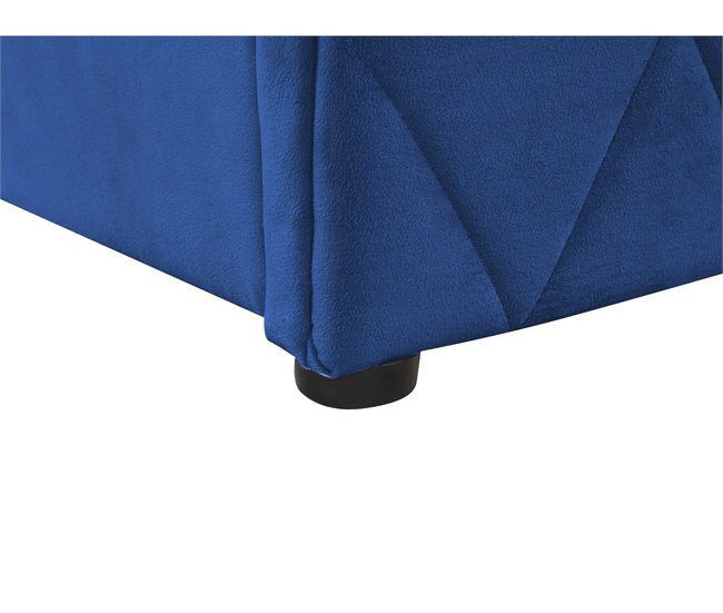 Beliani Cama con almacenaje Terciopelo ROCHEFORT 170x214 Azul Marino