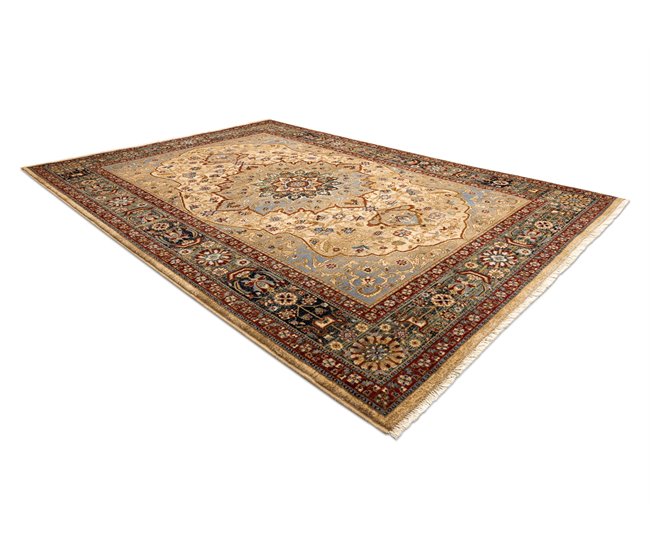 Alfombra KESHAN franjas Rosetón oriental 7519/53555 80x145 Marron
