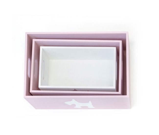 Cajas set de 3 Rosa