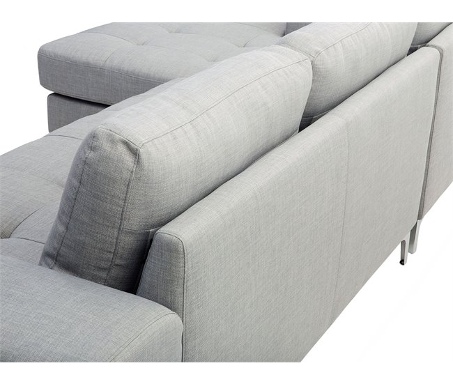 Beliani Sofá esquinero Poliéster KIRUNA Gris Claro
