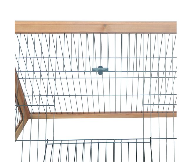 Jaula para Conejos Madera de Abeto, Metal PawHut Marron